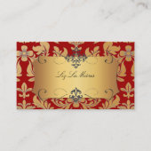 PixDezines Baroque damask/red 名刺 (正面)