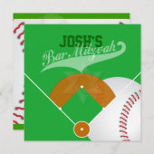 PixDezines Baseball ✡ Diamond/バー（ユダヤ教の）バル・ミツバー 招待状 (正面/裏面)