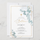 PixDezines Batismo de eualipto rustico em aquarel 招待状 (正面)