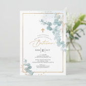 PixDezines Batismo de eualipto rustico em aquarel 招待状 (スタンド正面)