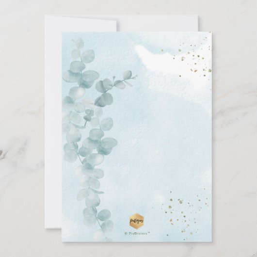 PixDezines Batismo de eualipto rustico em aquarel 招待状 (裏面)