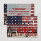 PixDezines BBQ、7月4日招待状 招待状 (正面/裏面)