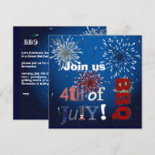 PixDezines BBQ、7月4日招待状 招待状 (正面/裏面)