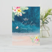 PixDezines Beach Sweet Sixteen ディープブルーシー 招待状 (スタンド正面)