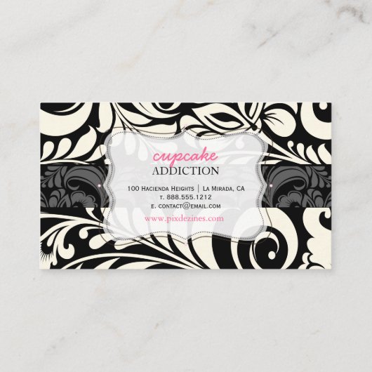 PixDezines Bellisimoダマスク/DIY背景色 名刺 (裏面)