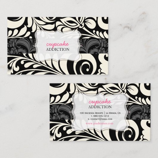 PixDezines Bellisimo ダマスク/DIY 背景色 名刺 (正面/裏面)