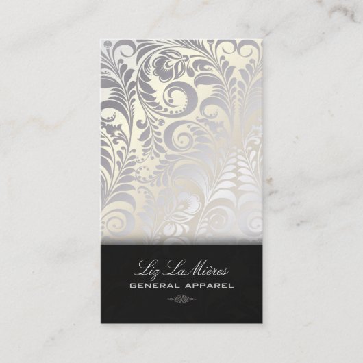 PixDezines Bellissimoヴィンテージダマスク 名刺 (正面)