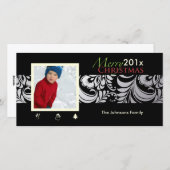 PixDezines Bellissimo Damask、クリスマス シーズンカード (正面/裏面)