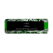 PixDezines Bellissimo Damask フェイク silver/green ラベル (正面)