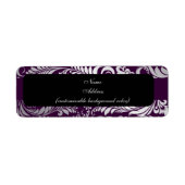 PixDezines Bellissimo Damask フェイク silver/plum ラベル (正面)