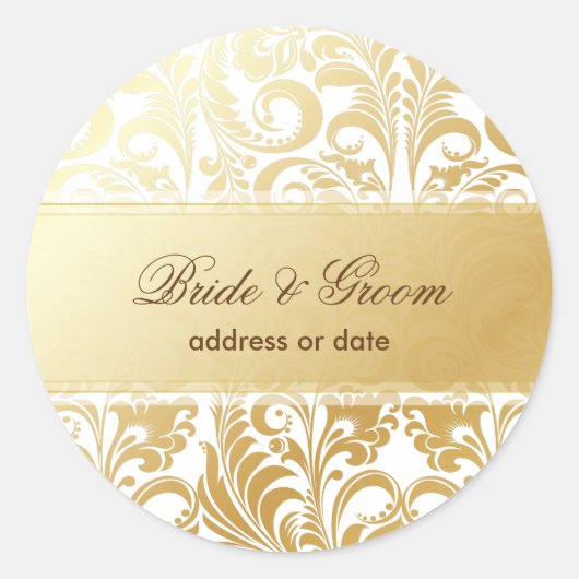 PixDezines Bellissimo Damask ラウンドシール (正面)
