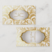 PixDezines bellissimo damask/metallic stock 名刺 (正面/裏面)