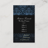 PixDezines bijouxダマスクのシフェイクルバー/石板ブルー 名刺 (裏面)