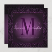 PixDezines BIJUX DAMASK/DARK PURPLE/PLUM 招待状 (正面/裏面)