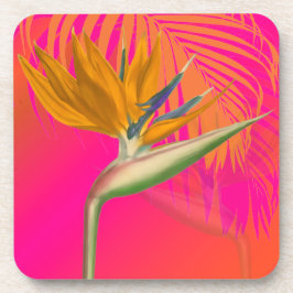 PixDezines bird of paradise/DIY背景色 コースター