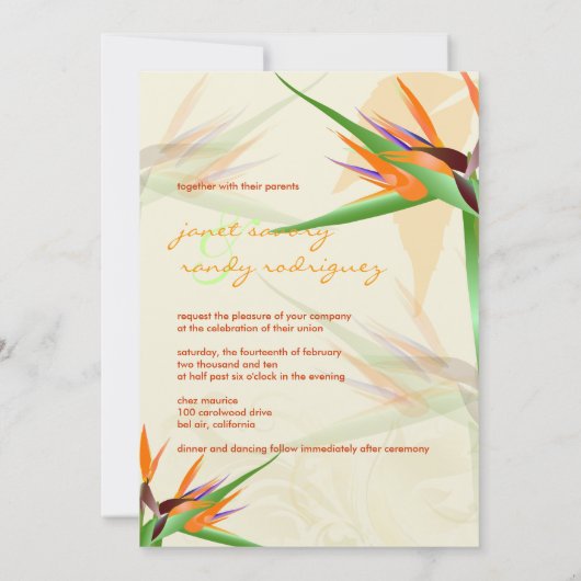 PixDezines BIRD OF PARADISE/DIY背景色 招待状 (裏面)