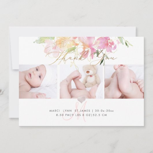 PixDezines Birth Announcement+Shower Thanks You 招待状 (正面)