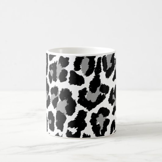 PixDezines black and white leopard print コーヒーマグカップ (中央)