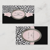PixDezines Black、Pink、White Leopardスポット 名刺 (正面/裏面)