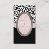 PixDezines Black、Pink、White Leopardスポット 名刺 (裏面)