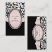 PixDezines Black、Pink、White Leopardスポット 名刺 (正面/裏面)