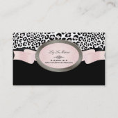 PixDezines Black、Pink、White Leopardスポット 名刺 (裏面)