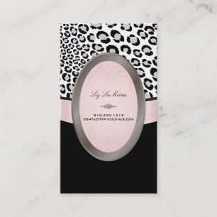 PixDezines Black、Pink、White Leopardスポット 名刺