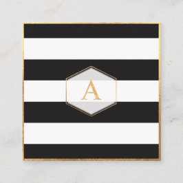 PixDezines BLACK+WHITEストライプカラー/DIYカラー スクエア名刺