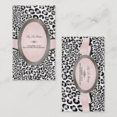 PixDezines Black, White Leopardスポット 名刺 (正面/裏面)