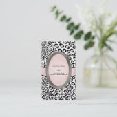 PixDezines Black, White Leopardスポット 名刺 (スタンド正面)