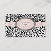 PixDezines Black, White Leopardスポット 名刺 (裏面)