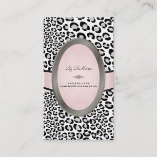 PixDezines Black, White Leopardスポット 名刺