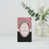PixDezines Black、White、Pink Leopardスポット 名刺 (スタンド正面)