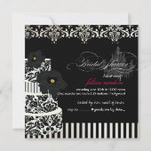 PixDezines Black+White's Cake結婚ブライダルシャワー 招待状 (裏面)