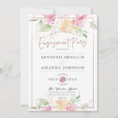 PixDezines Blashing Romance、水彩花 招待状 (正面)