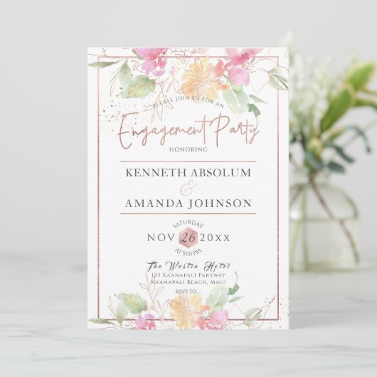 PixDezines Blashing Romance、水彩花 招待状 (スタンド正面)