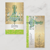 PixDezines Blue Empire Crystal Chandelier 名刺 (正面/裏面)