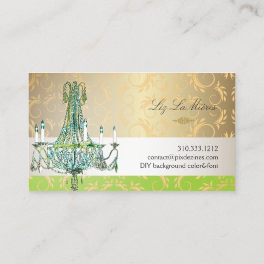 PixDezines Blue Empire Crystal Chandelier 名刺 (裏面)