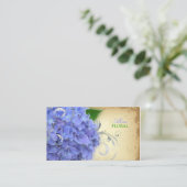 PixDezines blue hydrangeas、快適/ヴィンテージ 名刺 (スタンド正面)