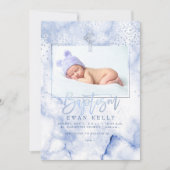PixDezines Blue Marble+Confetti/洗礼 招待状 (正面)