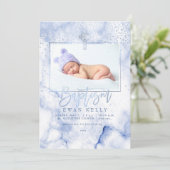 PixDezines Blue Marble+Confetti/洗礼 招待状 (スタンド正面)