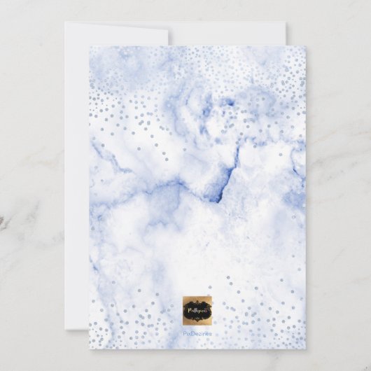 PixDezines Blue Marble+Confetti/洗礼 招待状 (裏面)