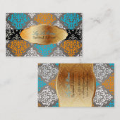 PixDezines blue+orangeジョセフィンダマスク/DIYカラー 名刺 (正面/裏面)