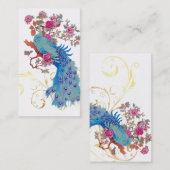 PixDezines Blue Peacock/Peony/diy背景色 名刺 (正面/裏面)