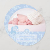 PixDezines blue toile+elephant 案内状 (正面/裏面)