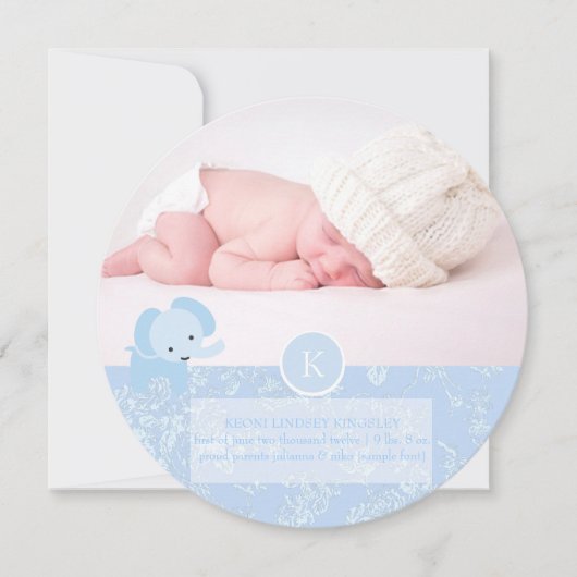 PixDezines blue toile+elephant 案内状 (正面)