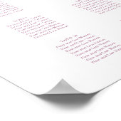 PixDezines Blush Pink Calligraphy 着席表 ポスター (角)