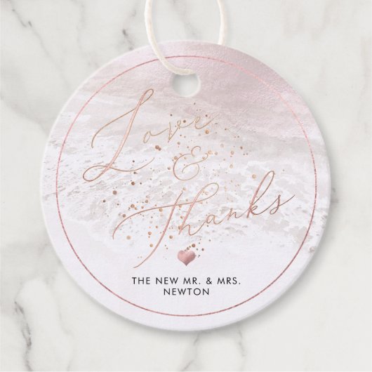 PixDezines Blush Pink Shoreline Thank You フェイバータグ (正面)