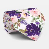 PixDezines Blush Violet Purple H2 Botanical ネクタイ (ロール)