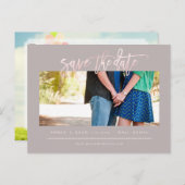 PixDezines BlushFauxバラ金ゴールドモダンブラシスクリプト 案内ポストカード (正面/裏面)